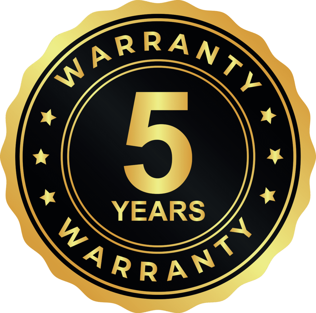 5-year warranty label